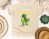Im Ready To Crush Kindergarten Dino graphic tee in Ivory