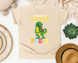 Im Ready To Crush Pre-K Dino graphic tee in Ivory