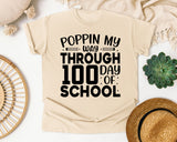 Poppin My Way Through 100 Days Of School White graphic tee in Ivory