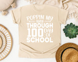 Poppin My Way Through 100 Days Of School White 2 graphic tee in Ivory