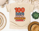 100 Days Making A Difference graphic tee in Ivory