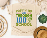 Poppin My Way Through 100 Days Of School Grey graphic tee in Ivory