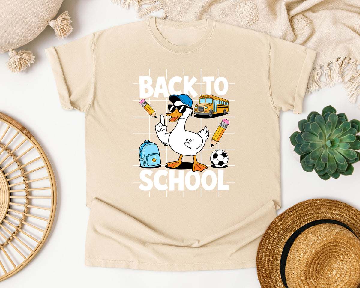 Back To School Goose Soccer graphic tee in Ivory