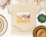 Welcome Back To School Script Apple graphic tee in Ivory