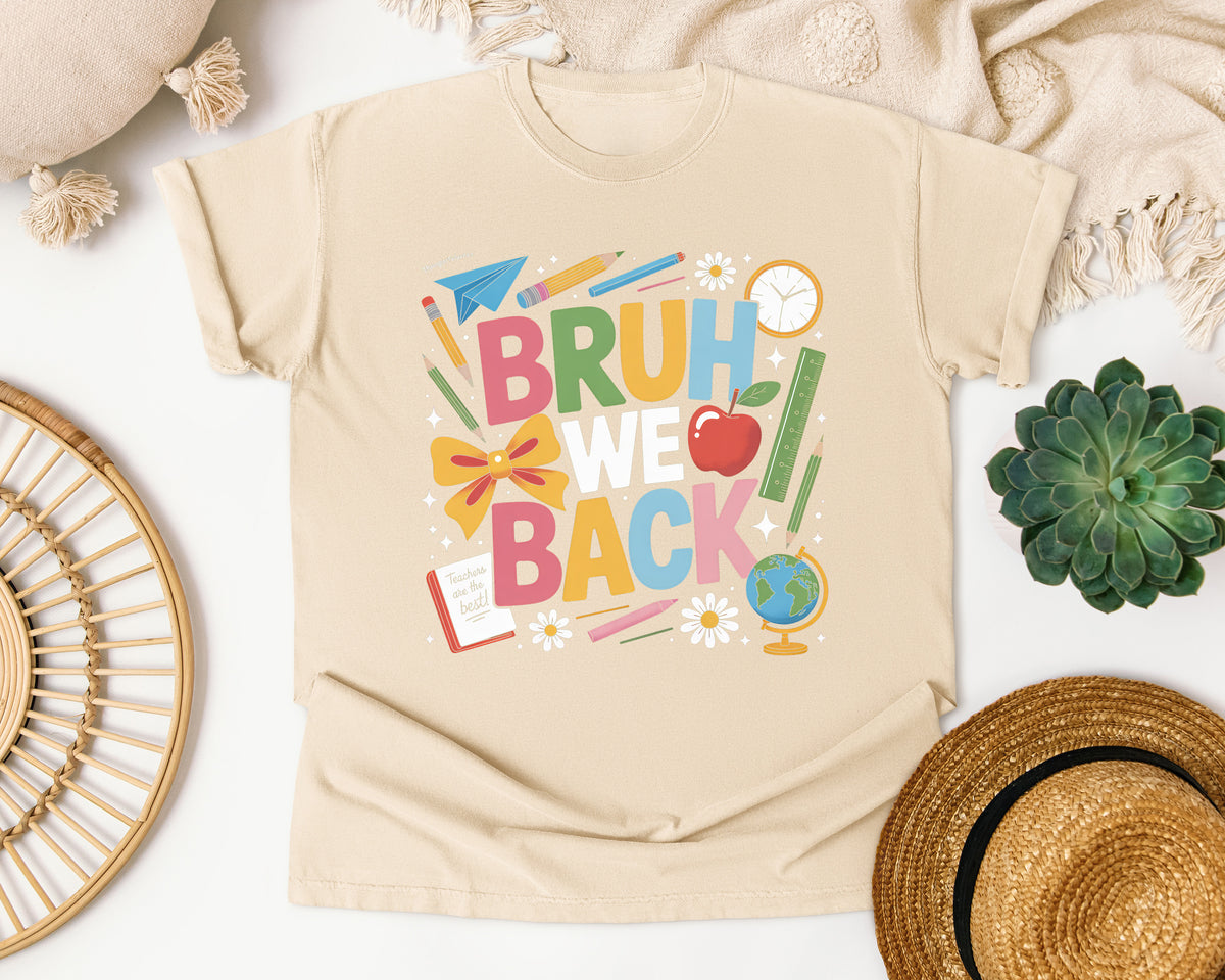 Bruh We Back Bow graphic tee in Ivory