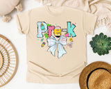 Pre-K Paper Bow graphic tee in Ivory
