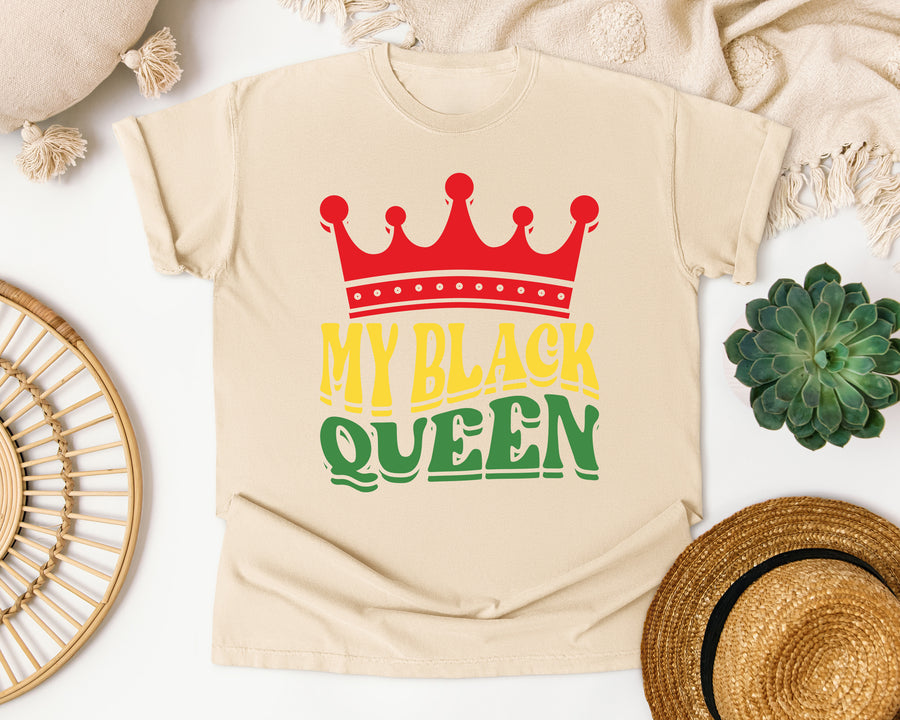 My Black Queen Crown graphic tee in Ivory Comfort Colors 1717