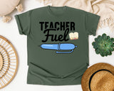 Teacher Fuel Pen graphic tee in Moss