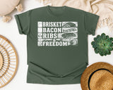 Brisket Bacon Ribs And Freedom White graphic tee in Moss