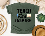 Teach Love Inspire Book graphic tee in Moss