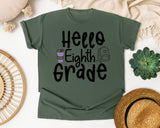 Hello Eighth Grade graphic tee in Moss