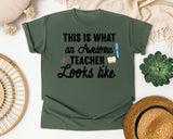 This Is What An Awesome Teacher Looks Like graphic tee in Moss