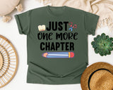 Just One More Chapter graphic tee in Moss
