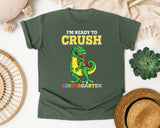 Im Ready To Crush Kindergarten Dino graphic tee in Moss
