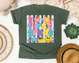 First Grade Crayons Smiley graphic tee in Moss
