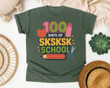 100 Days Of Sksksk School graphic tee in Moss