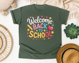 Welcome Back To School Apple Heart graphic tee in Moss