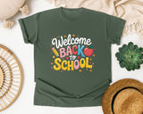 Welcome Back To School Script Apple graphic tee in Moss
