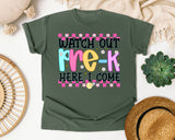 Watch Out Pre-K Here I Come graphic tee in Moss