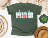 Hello Kindergarten Frames graphic tee in Moss