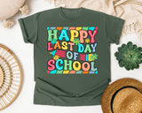 Happy Last Day Of School Bright graphic tee in Moss
