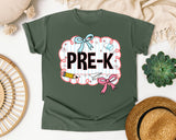 Pre-K Scallop Bow graphic tee in Moss