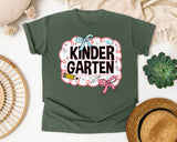Kindergarten Scallop Bow graphic tee in Moss