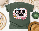 Fourth Grade Scallop Bow graphic tee in Moss