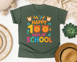 Happy 100 Days Of School Alarm Clocks graphic tee in Moss
