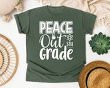 Peace Out 5th Grade White graphic tee in Moss
