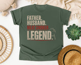 Father Husband Meat Smoker Legend Pink graphic tee in Moss