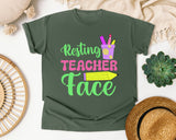 Resting Teacher Face graphic tee in Moss