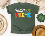 Hello Pre-K graphic tee in Moss
