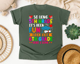 So Long Fifth Grade Look Out Sixth Grade graphic tee in Moss