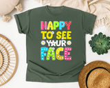 Happy To See Your Face graphic tee in Moss