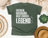 Father Husband Meat Smoker Legend White graphic tee in Moss