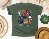 BBQ Beer And Being A Dad My Three Talents Grey 2 graphic tee in Moss