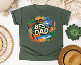 Best Dad Grey graphic tee in Moss