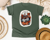 Dad Bod Grill God Brown 2 graphic tee in Moss