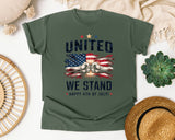 United We Stand Happy 4th Of July Grey 2 graphic tee in Moss