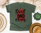 Best Dad Ever White graphic tee in Moss