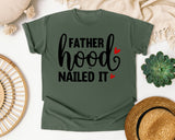 Fatherhood Nailed It White graphic tee in Moss
