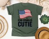 Star Spangled Cutie White 5 graphic tee in Moss