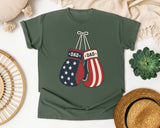 Patriotic Dad Boxing Gloves graphic tee in Moss