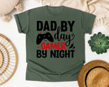 Dad By Day Gamer By Night White graphic tee in Moss