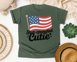 Star Spangled Cutie Black 2 graphic tee in Moss