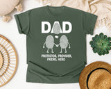 Dad Protector Provider Friend Hero White graphic tee in Moss