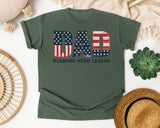 Dad Husband Hero Legend graphic tee in Moss