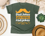 Dad Jokes You Mean Rad Jokes White graphic tee in Moss