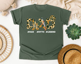 Dad Man Myth Legend Brown graphic tee in Moss